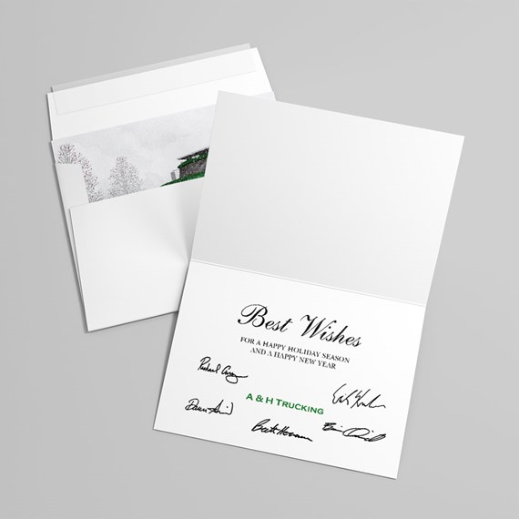 greeting card with customizable text area and photo placeholder