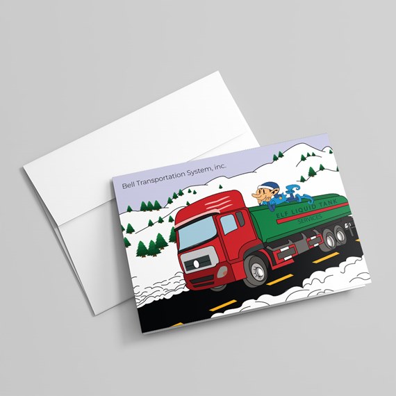 illustrated truck design with photo area
