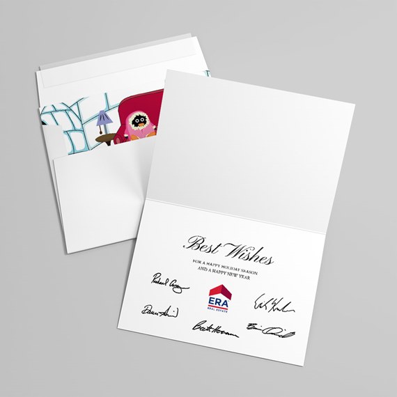 greeting card with illustration and printed message