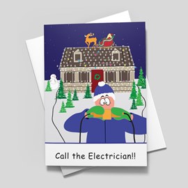 Call an Electrician Holiday Card