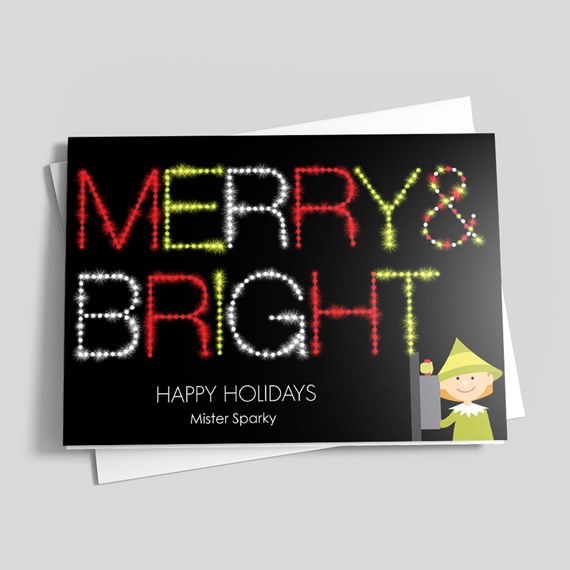 Black holiday card with sparkling 