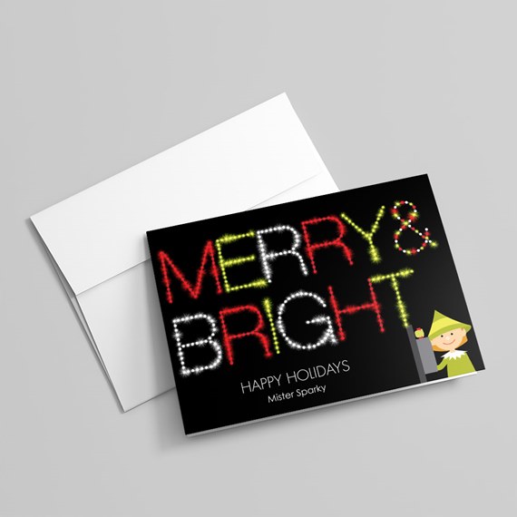 Black holiday card reading 