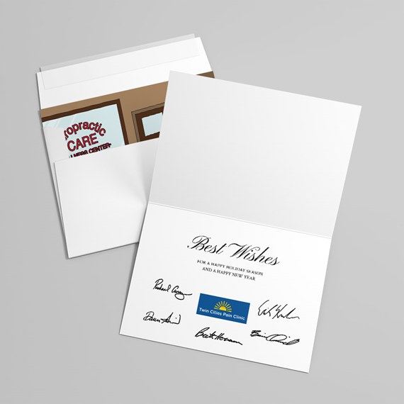 greeting card with best wishes text and signatures