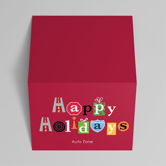 colorful holiday box with photo placeholder