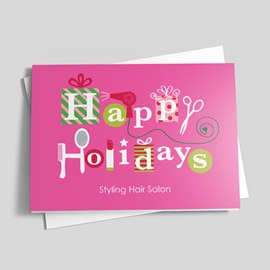 Happy Holidays Beauty Salon Card
