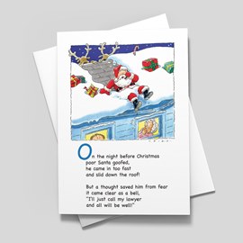 Santa on the Roof Legal Card