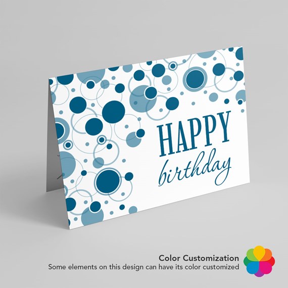 birthday card with circle pattern and text