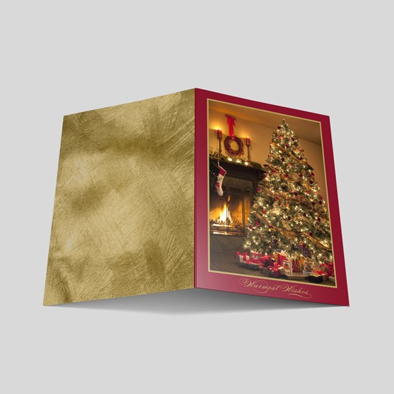 holiday card with photo area and text