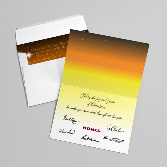 greeting card with gradient background and text