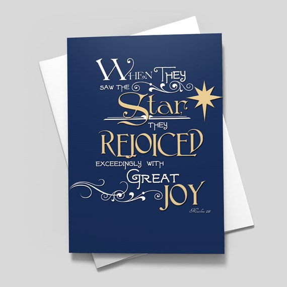 ornate typography greeting card with star graphic