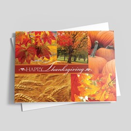Autumn Blocks Thanksgiving Card