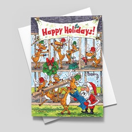 Reindeer Plans Construction Card