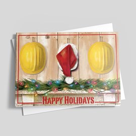 Construction Hats Holiday Card