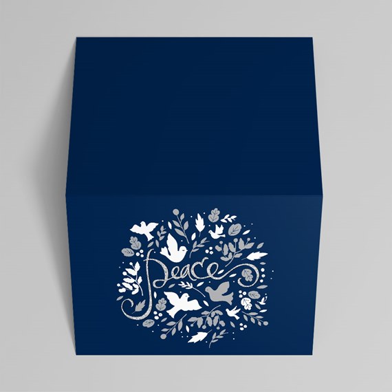 decorative box with peace design and photo placeholder