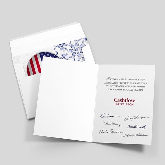 greeting card with photo area and printed text