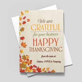 Falling Autumn Thanksgiving Card