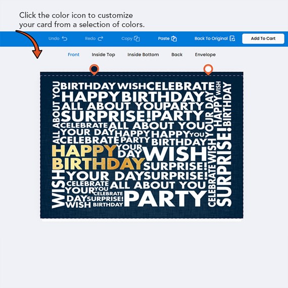 birthday card with text design