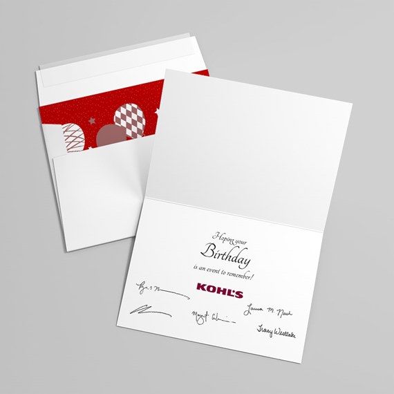 greeting card with customizable text area and geometric design