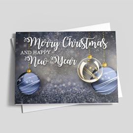 Blue Twinkles Holiday Card
