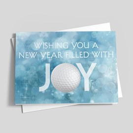 Golfer's Joy New Year Card