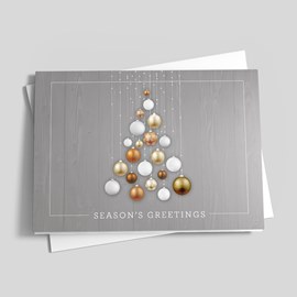 Golden Golf Tree Holiday Card