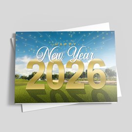 Golf Celebration New Year Card