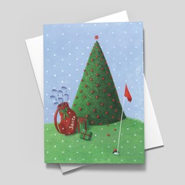 Santa's Course Holiday Card