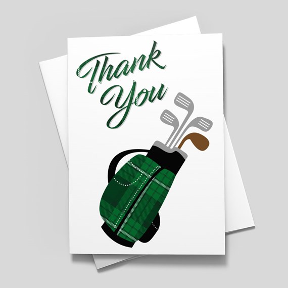 Tartan Golf Bag Thank You Card