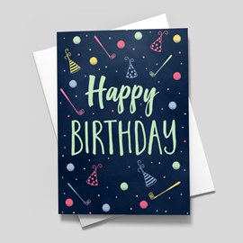 Golf Party Birthday Card