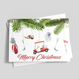 Golf Ornaments Christmas Card