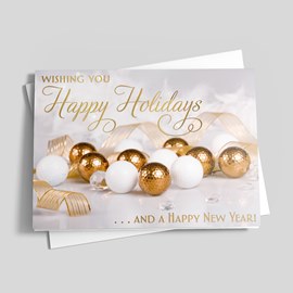 Golden Golf Balls Holiday Card