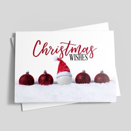 Golf Ball Santa Christmas Card