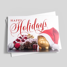 Happy as a Pig Holiday Card