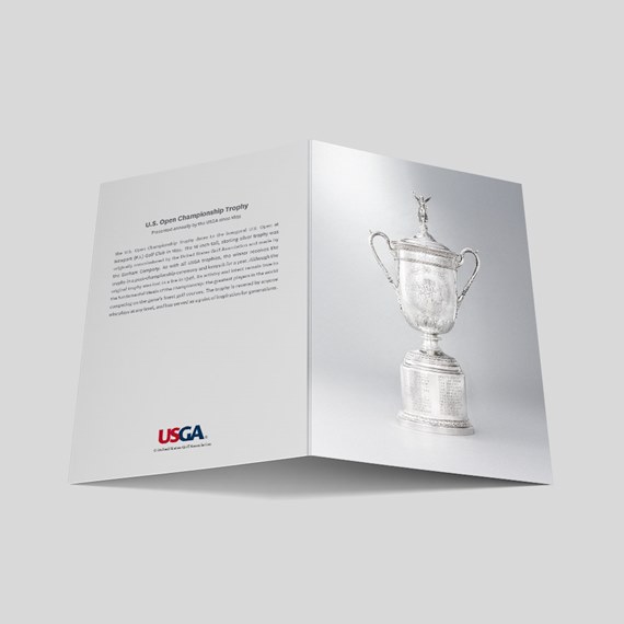 U.S. Open Championship trophy card with text area