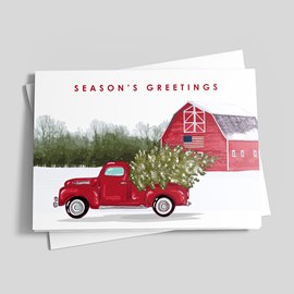 Barnyard Christmas Holiday Card