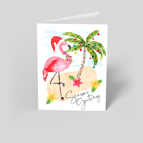 December Flamingos - Christmas Greeting Cards by CardsDirect