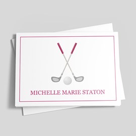 Pink Golf Clubs Card