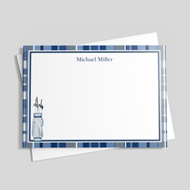 Blue Plaid Golf Stationery