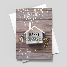 Gold Star Home Anniversary Card