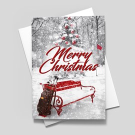 Golfer's Gift Bag Christmas Card