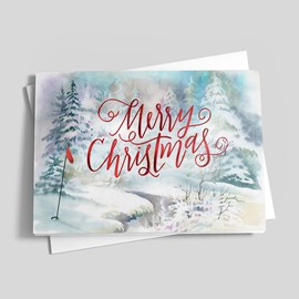 Golfer's Crossing Christmas Card