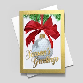 Golf Ball Ornament Holiday Card