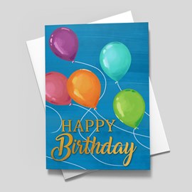 Balloon Flight Birthday Card