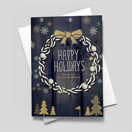 Golfer's Wreath Holiday Card