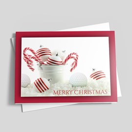 Candy Golf Balls Christmas Card