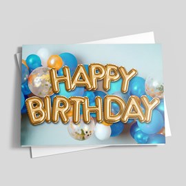 Hypnotic Balloons Birthday Card