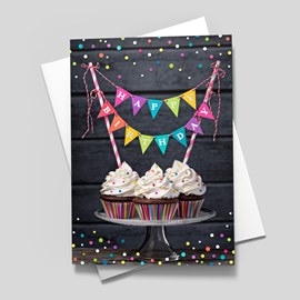 Cupcake Platter Birthday Card