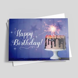 Sparkling Cake Birthday Card