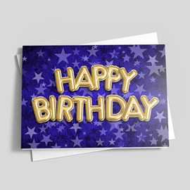 Blue Starlight Birthday Card