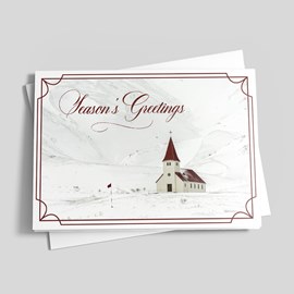 Pious Golfer Christmas Card